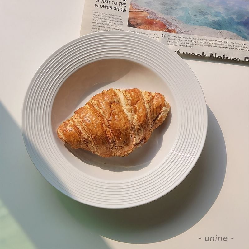 Csontporcelánból készült vacsora tányérkészlet, csíkos mintázat, kínai stílus, egyszerű stílus