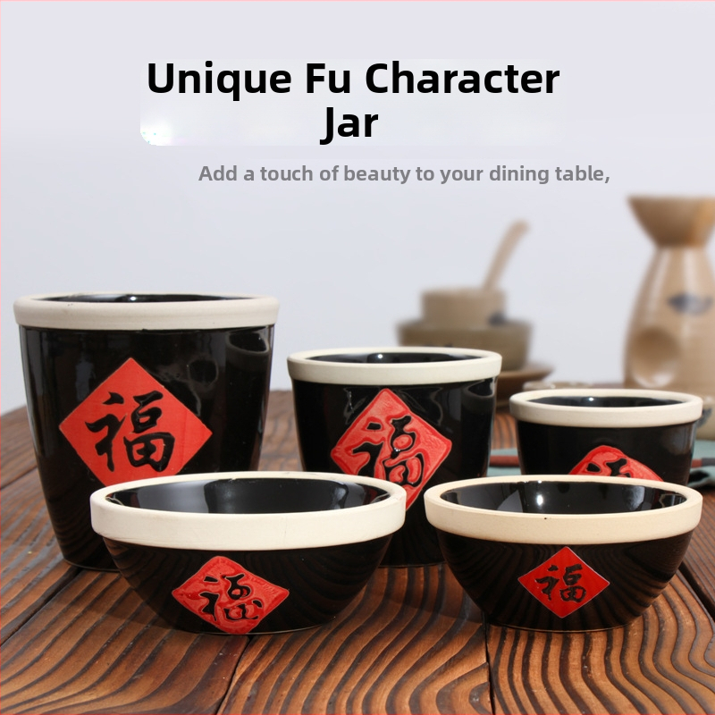 Kerámia tál áldás motívummal, fedővel — gőzölő tál szószok és levesek számára