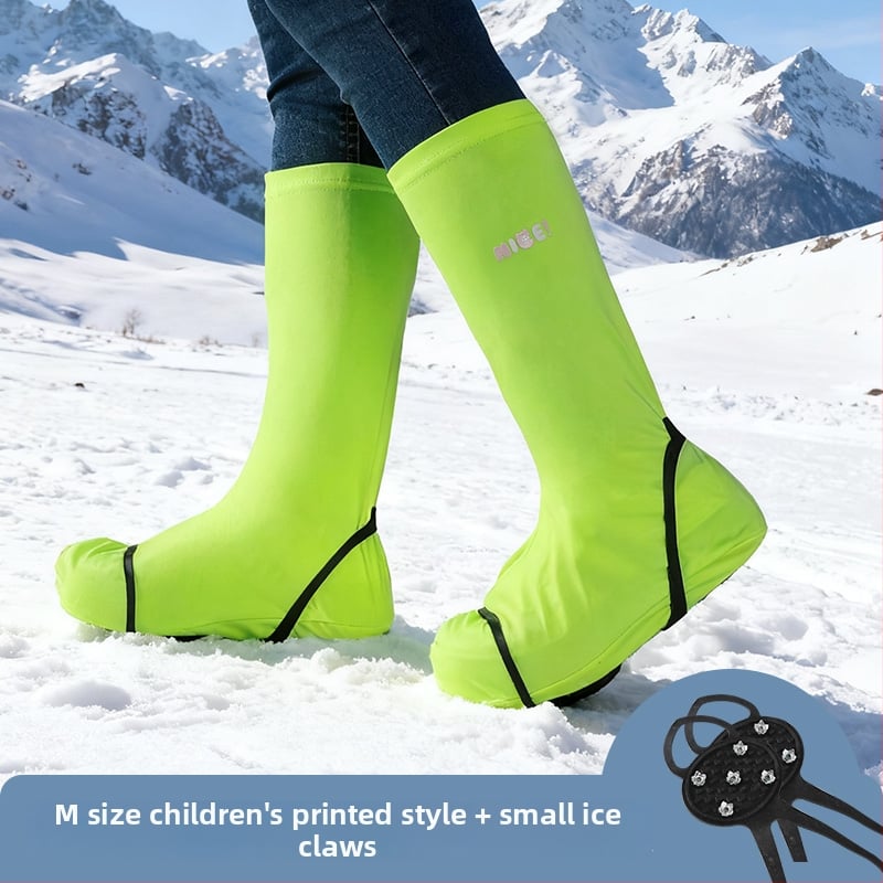 Текстилни обувни протектори с антихлъзгаща подметка за сняг, за мъже, жени и деца, подходящи за сняг и каране на ски