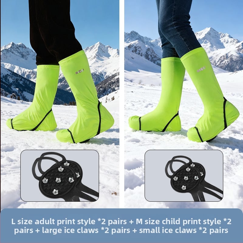 Текстилни обувни протектори с антихлъзгаща подметка за сняг, за мъже, жени и деца, подходящи за сняг и каране на ски
