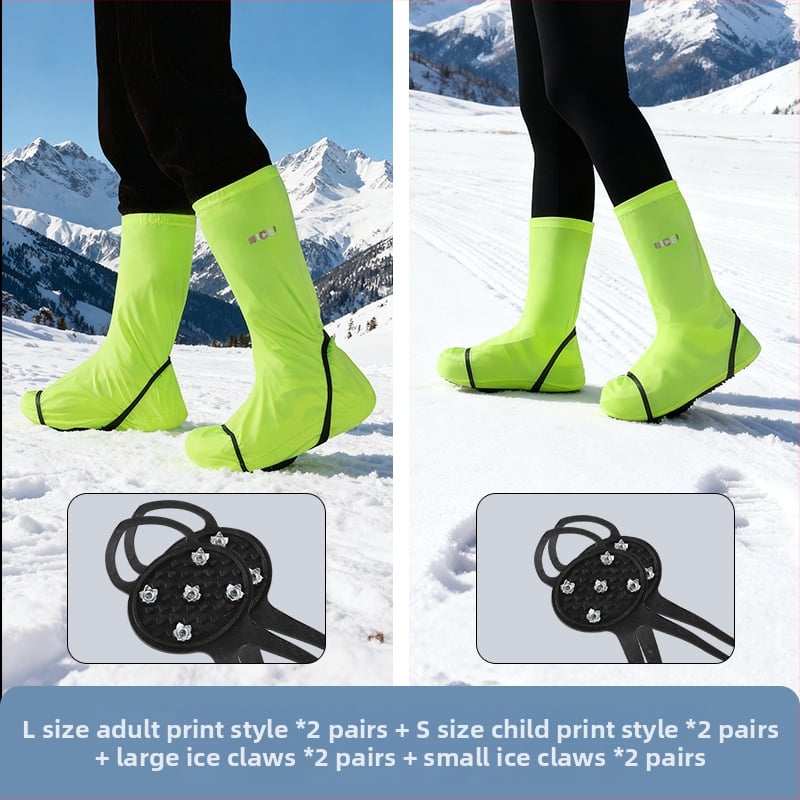 Текстилни обувни протектори с антихлъзгаща подметка за сняг, за мъже, жени и деца, подходящи за сняг и каране на ски