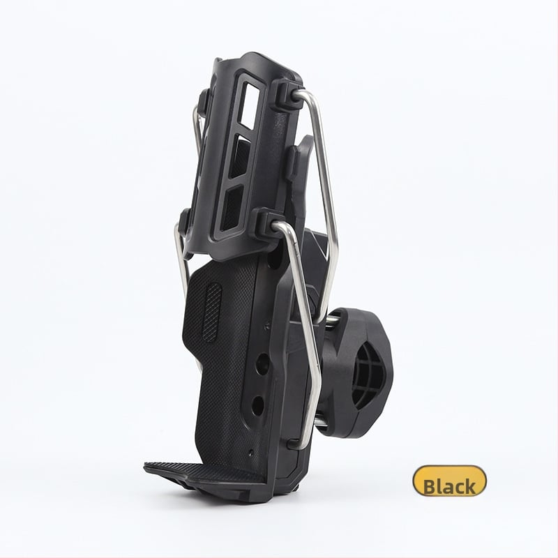 Държач за бутилка вода за електрически мотоциклет, пластмаса + сплав, адаптивен безпробивен монтаж, въртящ се, защитна рейка