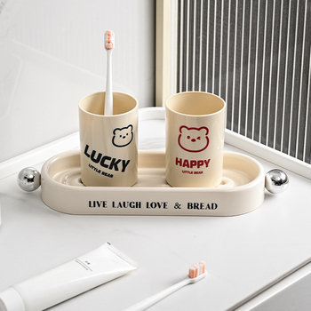 Egyrétegű műanyag gargár pohár tároló — asztali pohártartó, HIPS anyag, multifunkcionális és hordozható, szerelést nem igényel, keskeny nyílású kialakítás