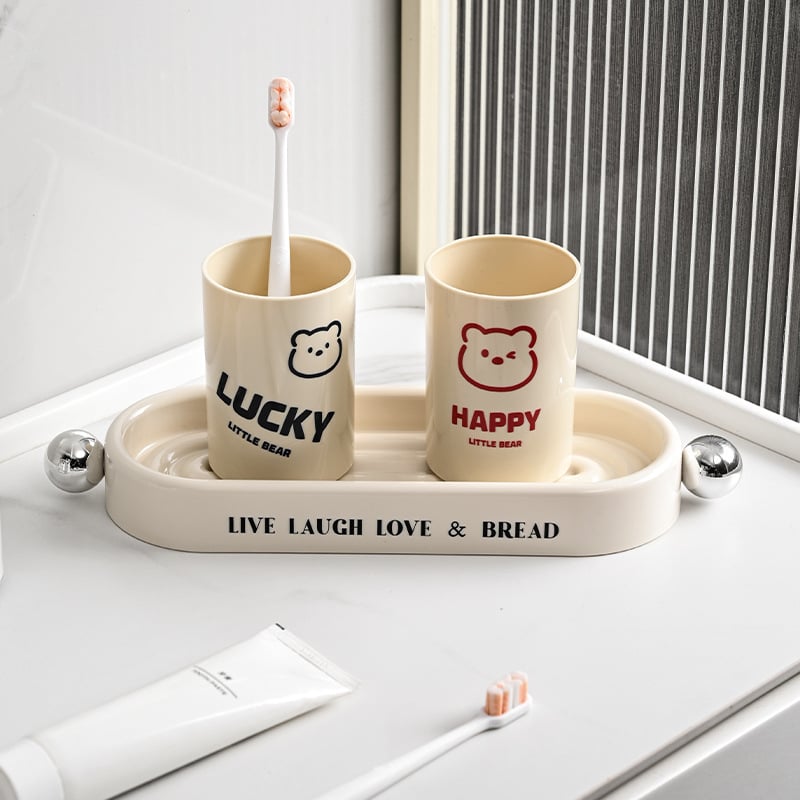 Egyrétegű műanyag gargár pohár tároló — asztali pohártartó, HIPS anyag, multifunkcionális és hordozható, szerelést nem igényel, keskeny nyílású kialakítás