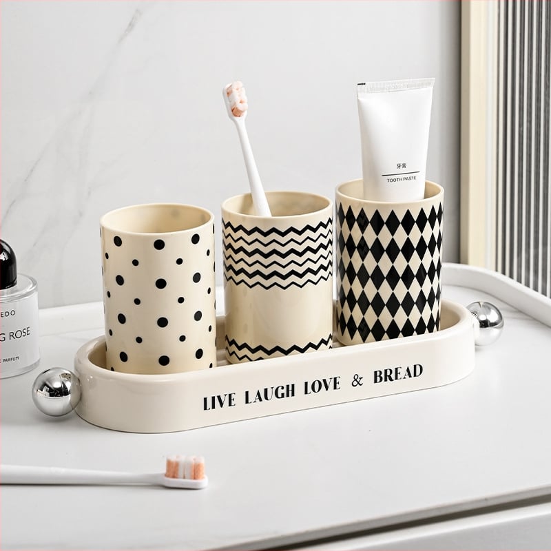 Egyrétegű műanyag gargár pohár tároló — asztali pohártartó, HIPS anyag, multifunkcionális és hordozható, szerelést nem igényel, keskeny nyílású kialakítás