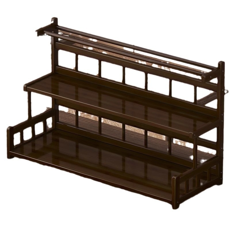 Настолна поставка за чайни аксесоари, бамбук, изработена по чертежи, модел 009, новокитайски стил, без пробиване на дупки