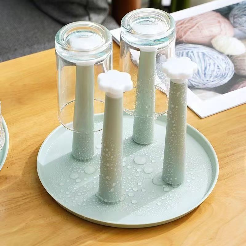 Dench suport pentru cești de ceai – din plastic, drenaj invers, protecție împotriva prafului, design modern minimalist, greutate 120 g