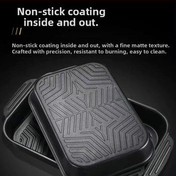 Hal grillező tálca vasból, négyszögletes alakú, többfunkciós, tapadásmentes