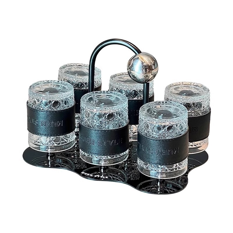 Set staklenih čaša za vodu s filtrom i držačem za pladanj – nordijski stil