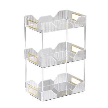 Nordic стил настолен рафт за съхранение с двуслоен държач за чаши, PET материал, модел 5015, Xihui, мултифункционален