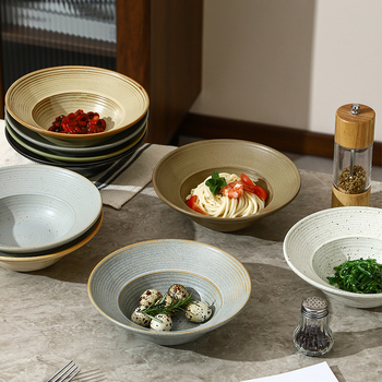 Porcelanska zdjela u japanskom stilu, okrugla, pogodna za mikrovalnu pećnicu.