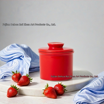 Keramická dóza na maslo s vekom, moderný minimalistický dizajn, prispôsobiteľné, prémiová kvalita, značka RZ