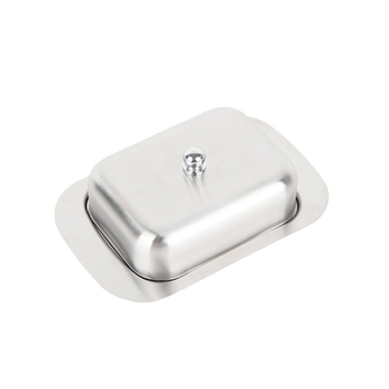 Kutija za maslac od nehrđajućeg čelika s prozirnim poklopcem — moderni minimalistički dizajn