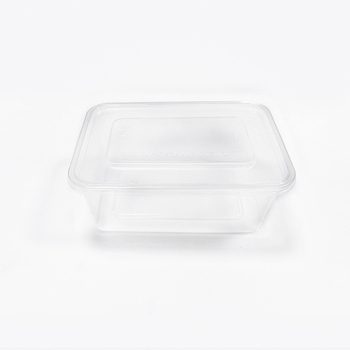 Cutie de prânz de unică folosință, cu capac, compatibilă cu microunde, rotundă sau dreptunghiulară, PP material, set de 500 bucăți, marcă Yinghao