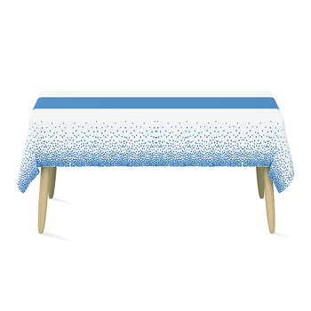 Jednokratni PEVA stolnjak, pravokutnog oblika, uzorak s točkicama, mogućnost ispisa logotipa