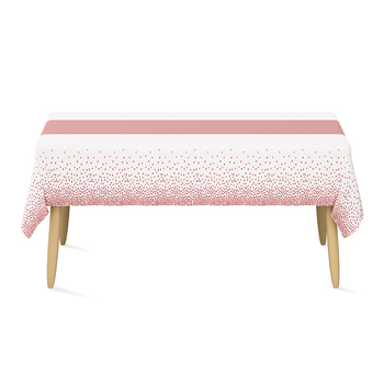 Jednokratni PEVA stolnjak, pravokutnog oblika, uzorak s točkicama, mogućnost ispisa logotipa