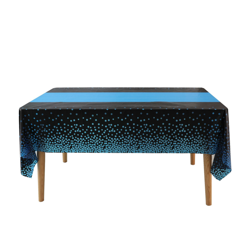 Jednokratni PEVA stolnjak, pravokutnog oblika, uzorak s točkicama, mogućnost ispisa logotipa