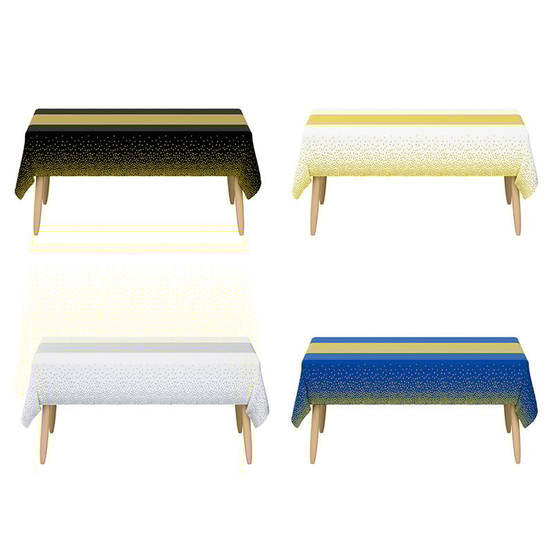 Jednokratni PEVA stolnjak, pravokutnog oblika, uzorak s točkicama, mogućnost ispisa logotipa