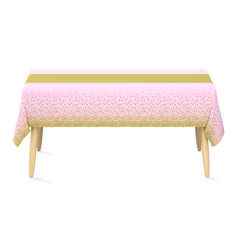 Jednokratni PEVA stolnjak, pravokutnog oblika, uzorak s točkicama, mogućnost ispisa logotipa