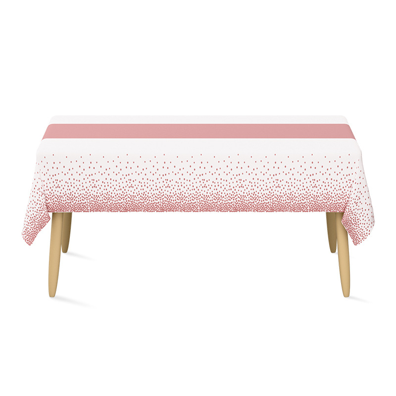 Jednokratni PEVA stolnjak, pravokutnog oblika, uzorak s točkicama, mogućnost ispisa logotipa