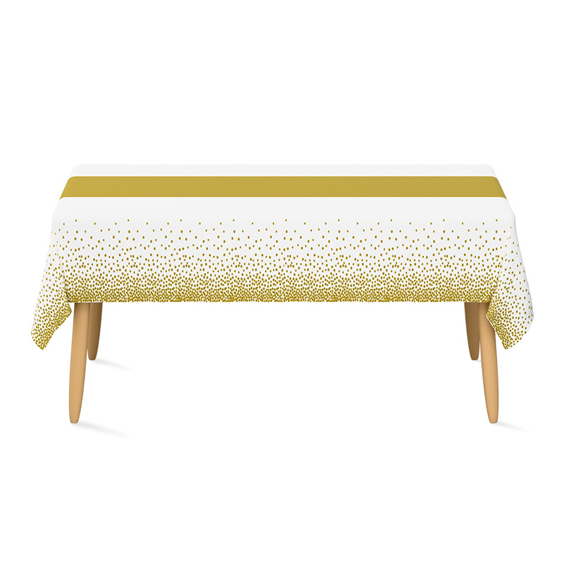 Jednokratni PEVA stolnjak, pravokutnog oblika, uzorak s točkicama, mogućnost ispisa logotipa