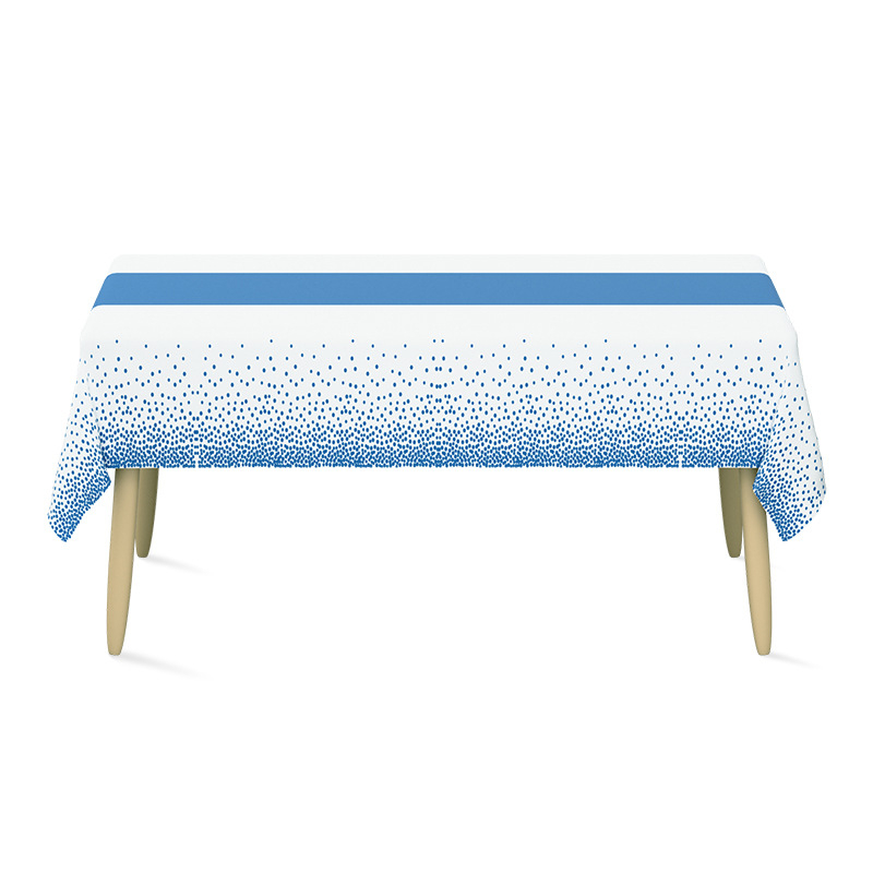 Jednokratni PEVA stolnjak, pravokutnog oblika, uzorak s točkicama, mogućnost ispisa logotipa