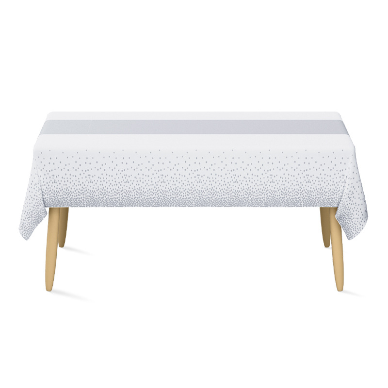 Jednokratni PEVA stolnjak, pravokutnog oblika, uzorak s točkicama, mogućnost ispisa logotipa