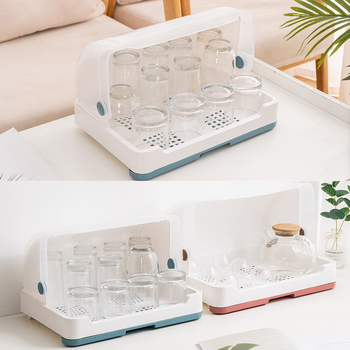 Suport pentru pahare din plastic – de birou, cu tavă de scurgere, stil modern minimalist