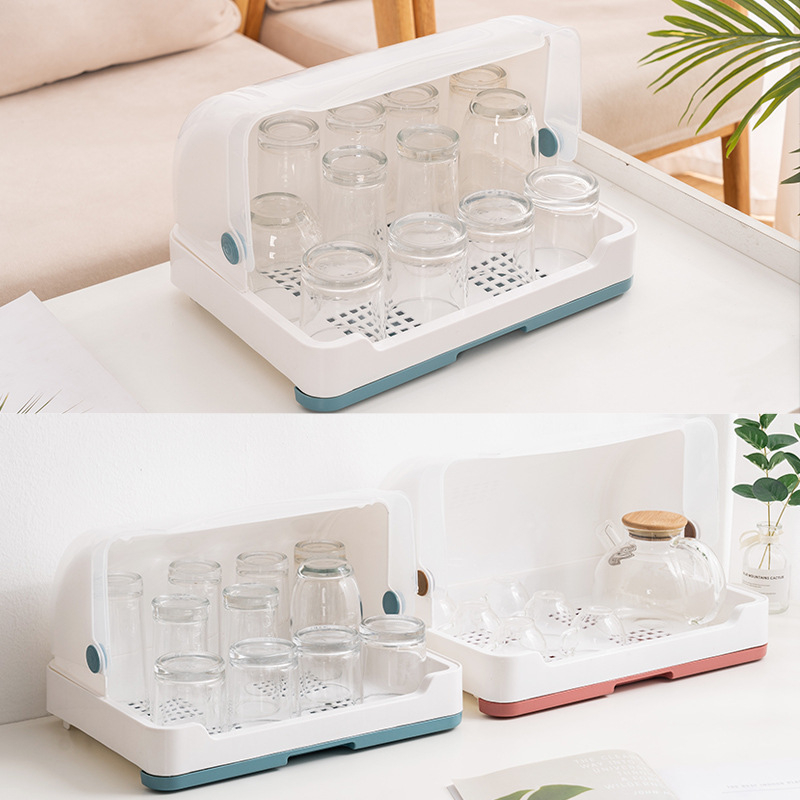 Suport pentru pahare din plastic – de birou, cu tavă de scurgere, stil modern minimalist