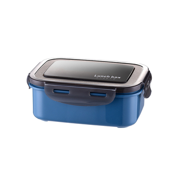 Cutie prânz Bento, două compartimente, formă pătrată, material PP, capacitate 800–1000 ml, compatibil cu microunde