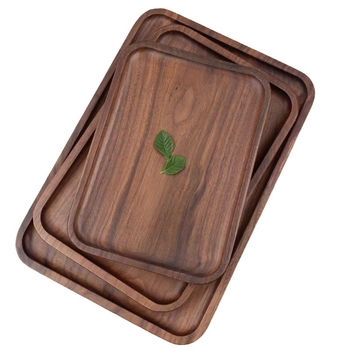 Téglalap alakú fa tálca — felület: kézzel rajzolt, modern minimalist stílus, anyag: fa