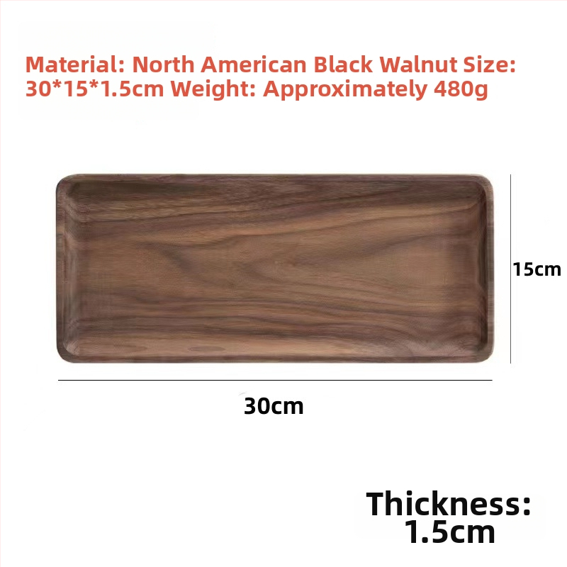 Téglalap alakú fa tálca — felület: kézzel rajzolt, modern minimalist stílus, anyag: fa