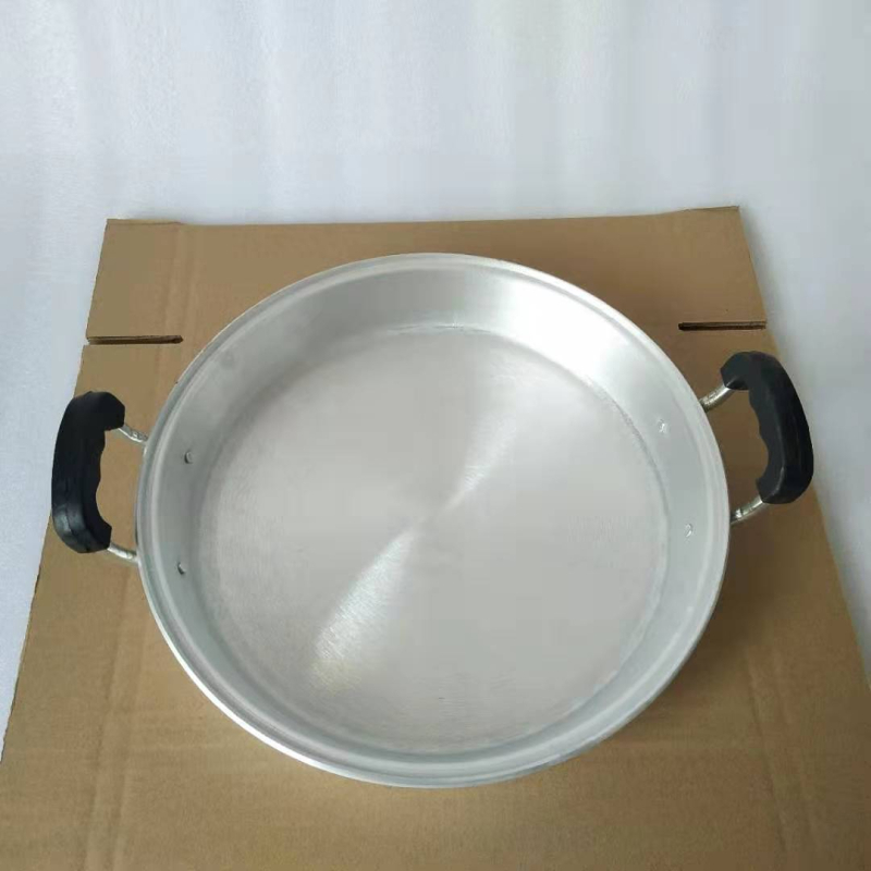 Tigaie de prăjit, aluminiu, antiaderent, stil chinezesc, cu fund unic, capac din oțel inoxidabil