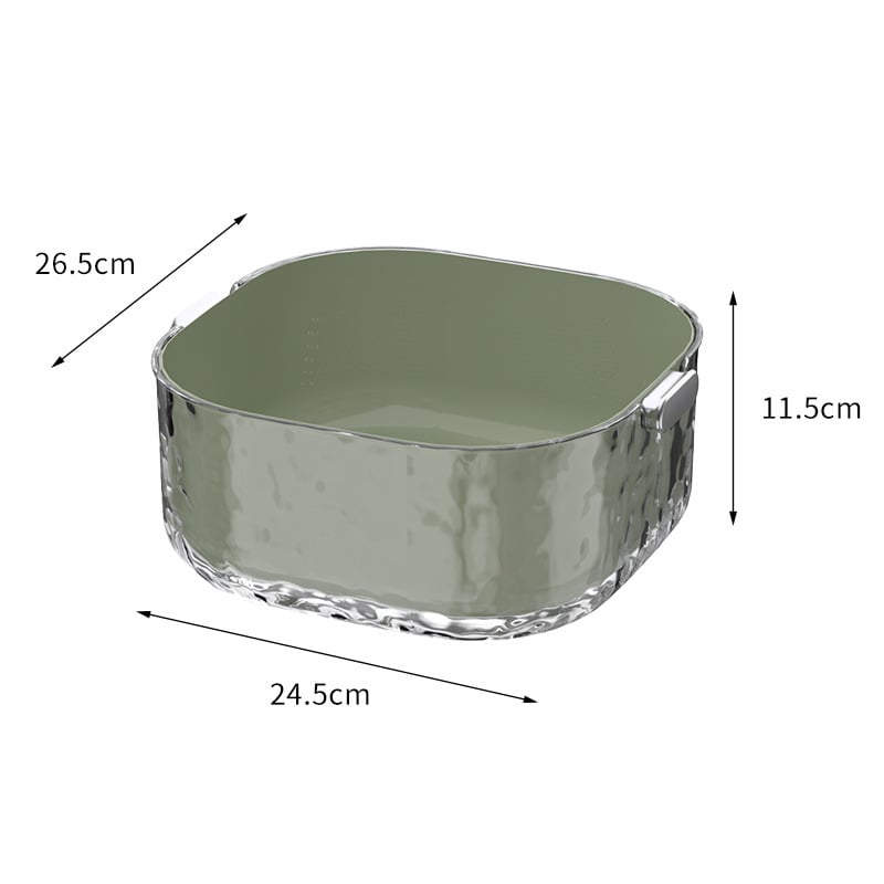 Διπλό επίπεδο κάδο πλυσίματος λαχανικών με αποχέτευση — πλαστικό, μάρκα Aoxi, μοντέρνο απλό στυλ, κυκλοφόρησε το 2024, ποιότητα πρώτης κατηγορίας