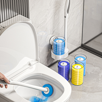Zidna četka za WC s rotirajućom glavom, jednokratna plastična četka, bez mrtvih kutova