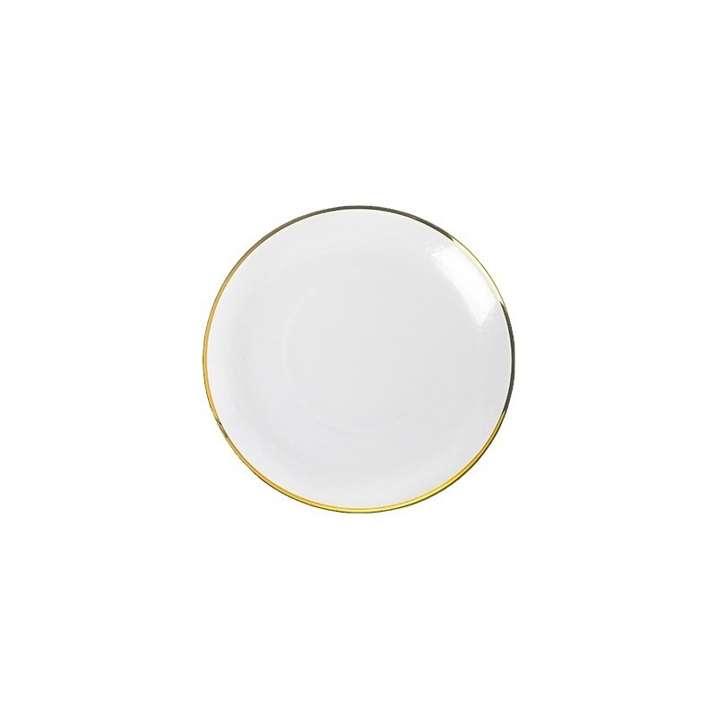 Set farfurii de cină din sticlă, formă rotundă, stil modern minimalist, personalizare cu logo