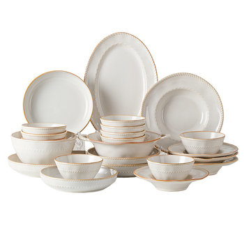 Stanley 5-dijelni porculanski set posuđa za stolovanje, nordijski stil, s podglazurnim završnim premazom