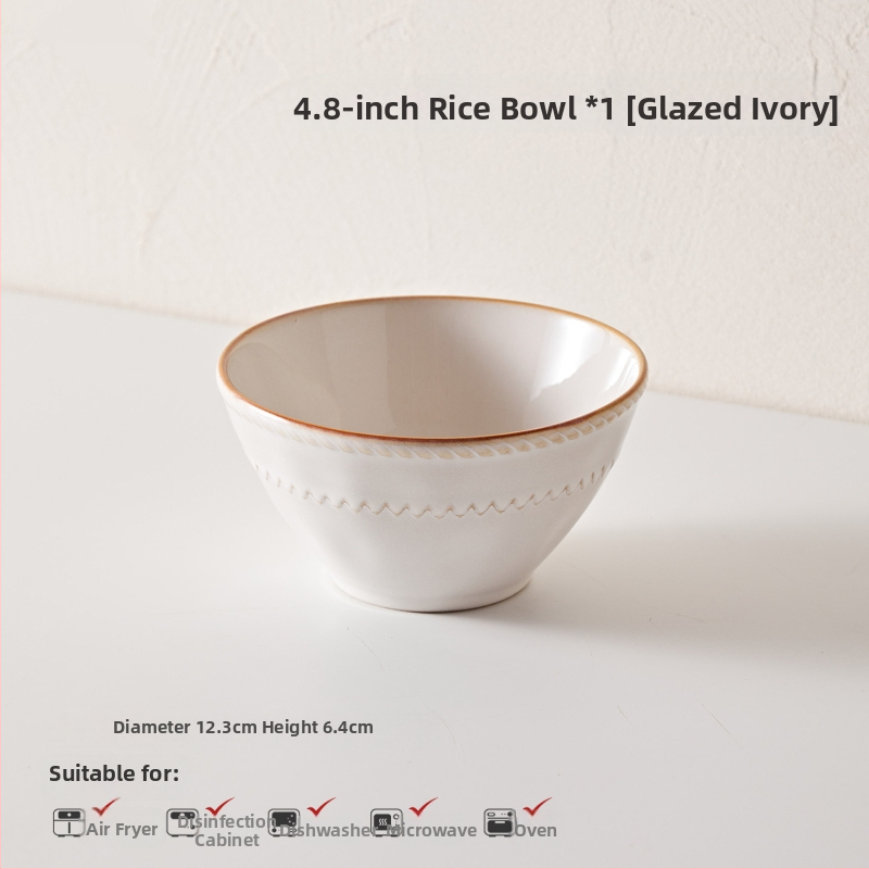 Stanley 5-dijelni porculanski set posuđa za stolovanje, nordijski stil, s podglazurnim završnim premazom