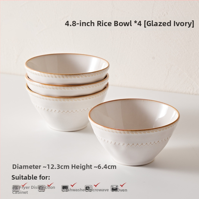 Stanley 5-dijelni porculanski set posuđa za stolovanje, nordijski stil, s podglazurnim završnim premazom