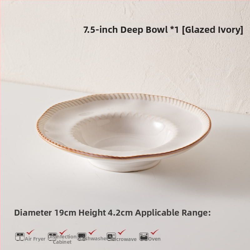 Stanley 5-dijelni porculanski set posuđa za stolovanje, nordijski stil, s podglazurnim završnim premazom