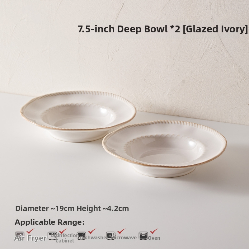 Stanley 5-dijelni porculanski set posuđa za stolovanje, nordijski stil, s podglazurnim završnim premazom