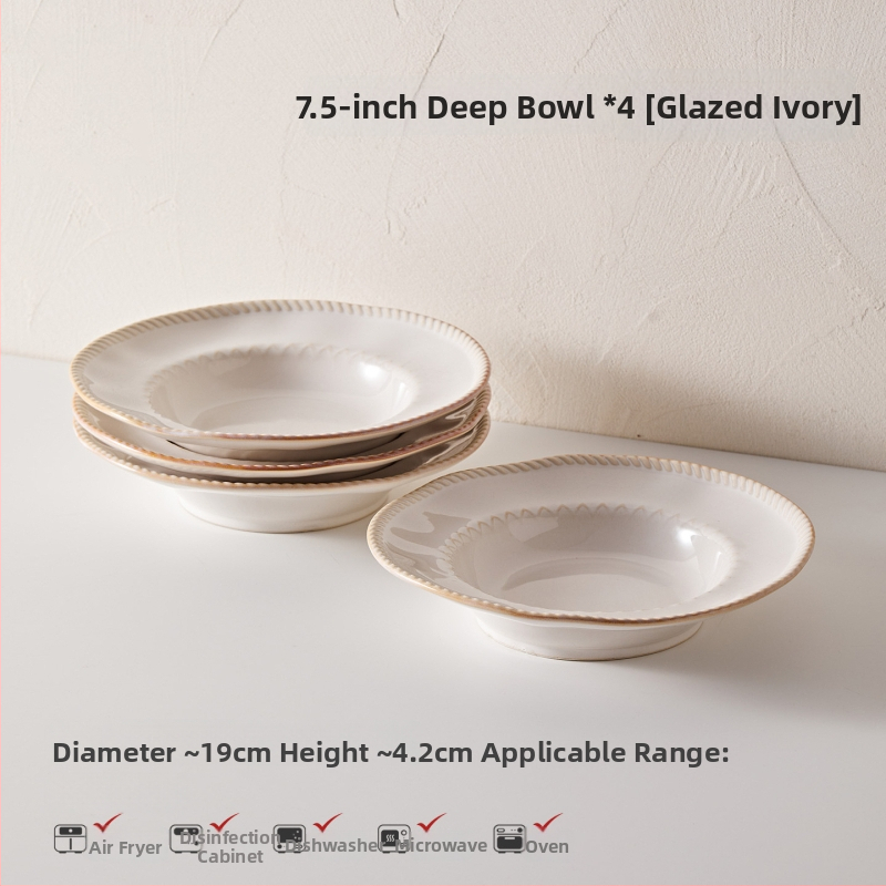 Stanley 5-dijelni porculanski set posuđa za stolovanje, nordijski stil, s podglazurnim završnim premazom