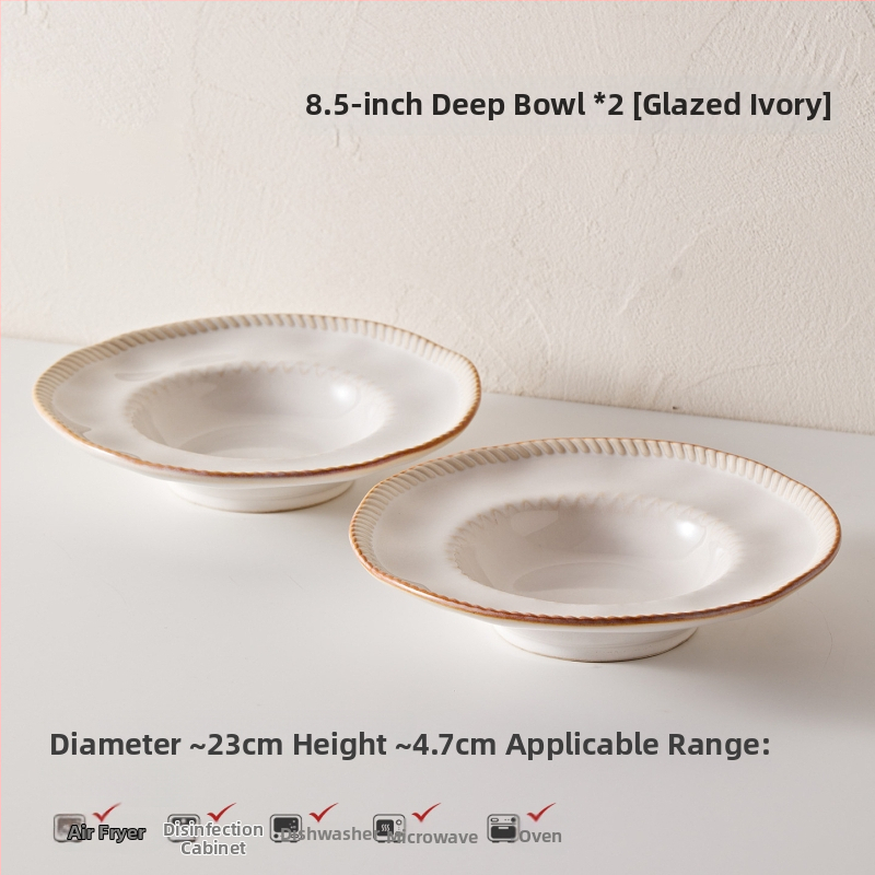 Stanley 5-dijelni porculanski set posuđa za stolovanje, nordijski stil, s podglazurnim završnim premazom