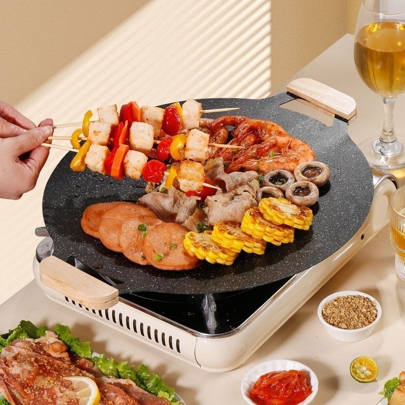 Mega-Poly željezna okrugla grill ploča, prijenosna, 500 g