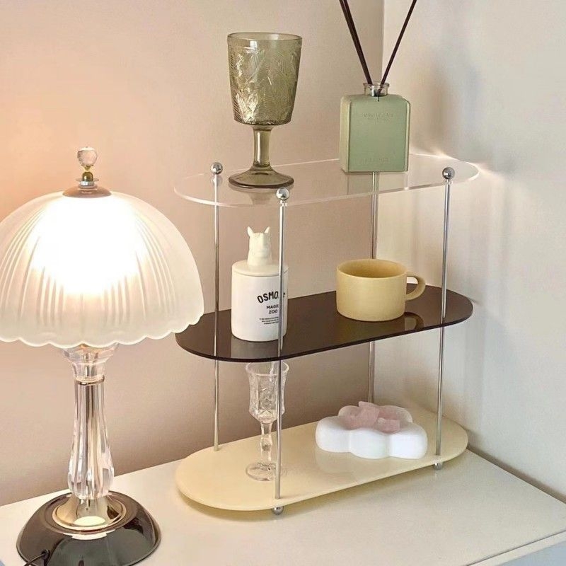 Akril 3‑rétegű asztali pohár rendező – Ins stílus, többfunkciós tárolás, fúrás nélkül