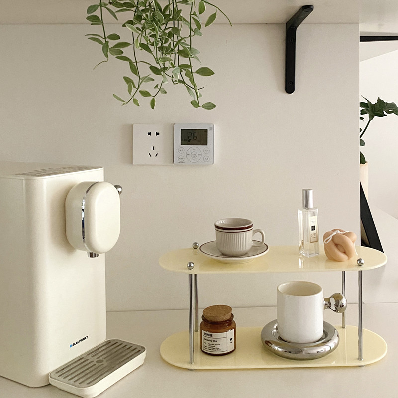 Akril 3‑rétegű asztali pohár rendező – Ins stílus, többfunkciós tárolás, fúrás nélkül