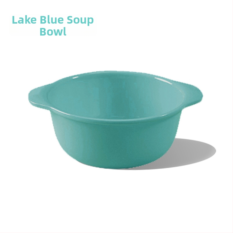 Apricot Rhyme rajzfilm-stílusú műanyag gyerek étkészlet, négy darabos készlet: tányér, tál, kanál és villa