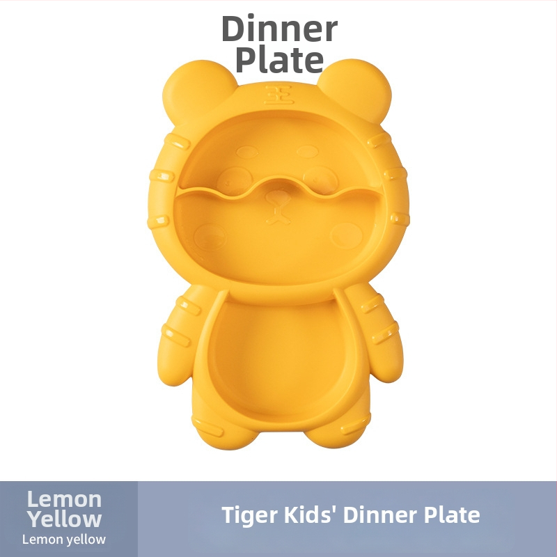 Apricot Rhyme rajzfilm-stílusú műanyag gyerek étkészlet, négy darabos készlet: tányér, tál, kanál és villa