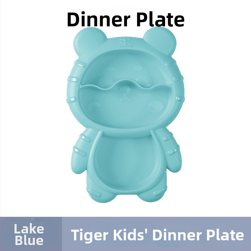 Apricot Rhyme rajzfilm-stílusú műanyag gyerek étkészlet, négy darabos készlet: tányér, tál, kanál és villa