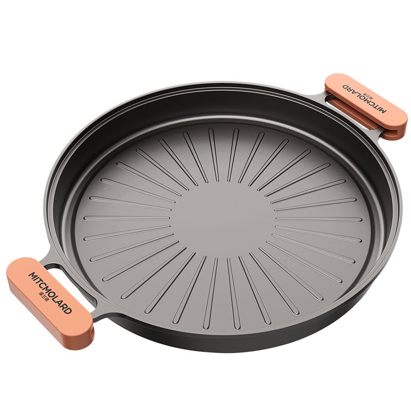 Tigaie rotundă teppanyaki din aliaj de titan – multifuncțională, portabilă, ușor de curățat